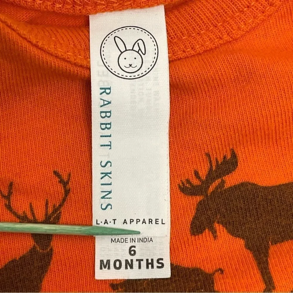 Rabbit Skins Onesie Future Hunting Buddy Orange & Black Baby Boy Size 6 months